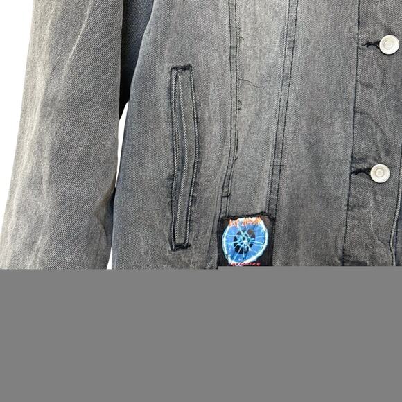 Junk Food Def Leppard 80’s Rock Vintage Oversized Hysteria Jean Jacket Black XL - Picture 6 of 11